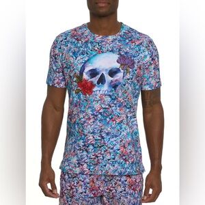 Robert Graham Blue and Purple Skull Tee